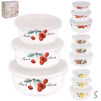 Салатники с крышками стеклокерамика 3пр/наб 14/16.5/19.5