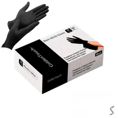 Перчатки нитриловые M Golden Touch 3.7г нестерильные текстурированные б/п 50пар/уп