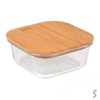 Контейнер стекло с бамбуковой крышкой 