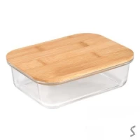 Контейнер стекло с бамбуковой крышкой 