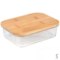 Контейнер стекло с бамбуковой крышкой 