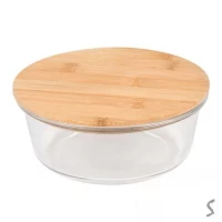 Контейнер стекло с бамбуковой крышкой 