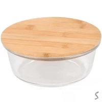 Контейнер стекло с бамбуковой крышкой 