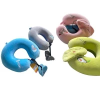 Подушка-подкова ортопедическая дорожная под шею с маской 30*25см