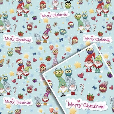 Бумага упаковочная мелованная новогодняя 70*100см 10л/уп