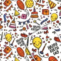 Бумага упаковочная крафт "Шарики на белом" 70*100см 10л/уп	