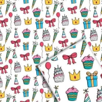 Бумага упаковочная крафт "Праздник на белом" 70*100см 10л/уп	