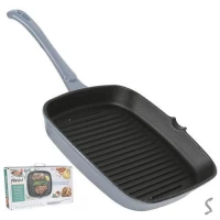 Сковорода чугунная квадратная гриль 40*23*3см