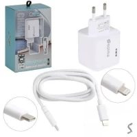 Сетевое зарядное устройство SOLMA PD&QC3.0 USB A+C с кабелем Type-C to Lightning 1.0м