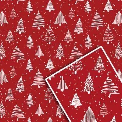 Бумага упаковочная мелованная новогодняя 70*100см 10л/уп