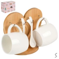 Чайный набор 5пр/наб 200мл (2чашки, 2ложки, подставка)