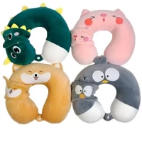 Подушка-подкова ортопедическая дорожная под шею с маской для сна 