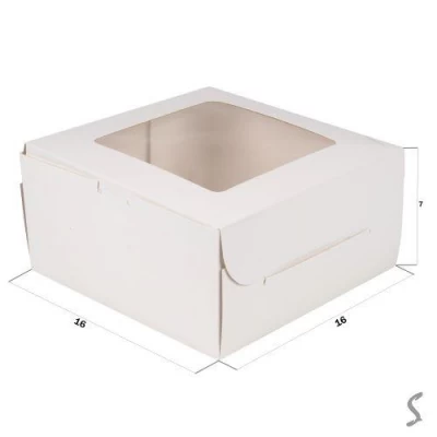 Коробка картонная для торта/десертов 16*16см