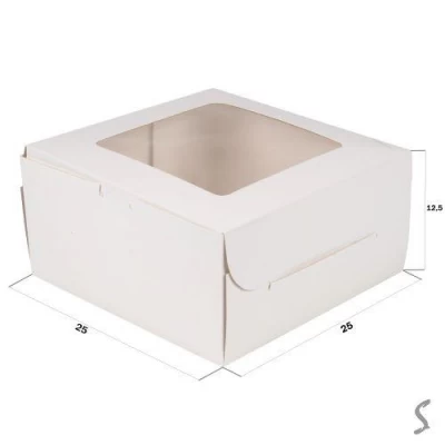 Коробка картонная для торта/десертов 25*25*12.5см