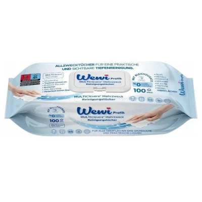 Салфетки влажные для уборки парфюм.WEWI 100шт/уп