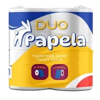 Бумага туалетная PAPELA 2-х слойная Duo 4рул/уп