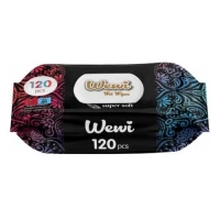 Салфетки влажные с антибактериальным эффектом WEWI Black 120шт/уп