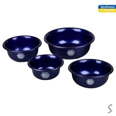 Миски 4пр/наб 0.7л/1.5л/2.0л/3.0л d25.5*9см