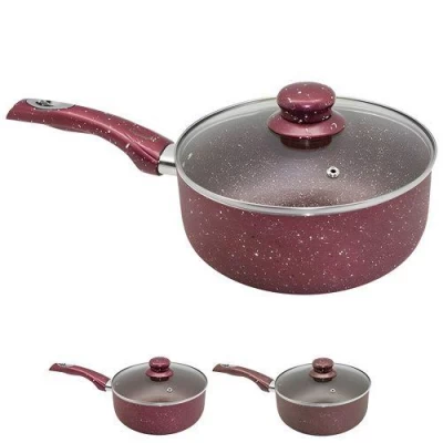 Сотейник с крышкой "Мраморная крошка" 18*9см