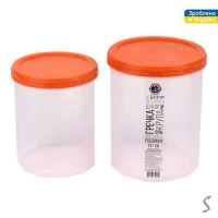 Контейнеры пищевые с резьбой 2пр/наб 1л/1.5л d12.5*15.5см