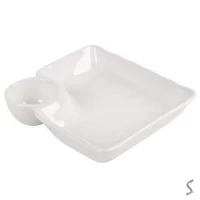 Блюдо з соусницею фарфор 