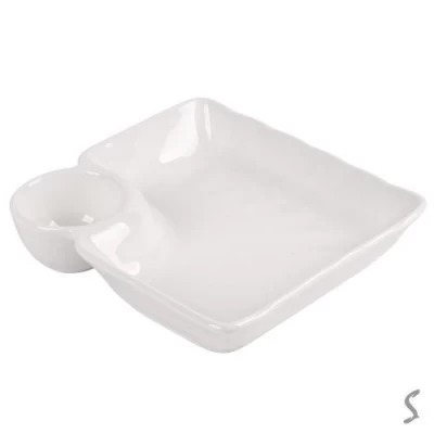 Блюдо з соусницею фарфор 