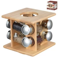 Спецовница на дерев.подставке 8шт/наб 17.5*17.5*17см