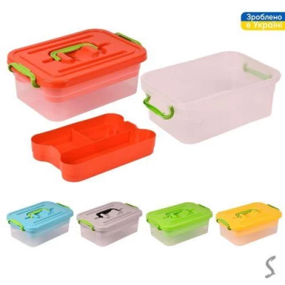 Ящик универсальный "Прозрачный" со съемной полкой 3.8л 19.5*28*10.5см