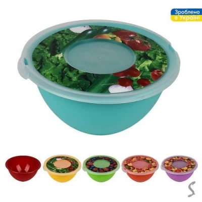 Миска-салатница с крышкой "Bon Appetit" 2.0л 22*22*10см