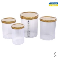 Контейнеры пищевые с резьбой 4пр/наб 650мл/1.0л/1.5л/2.0л d14*16.5см