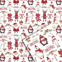 Бумага упаковочная мелованная новогодняя 70*100см 10л/уп