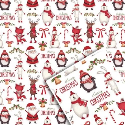 Бумага упаковочная мелованная новогодняя 70*100см 10л/уп Бумага упаковочная мелованная новогодняя 70*100см 10л/уп
