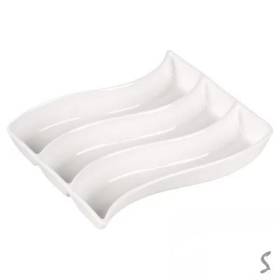 Менажница фарфоровая «Волна» 8″(20.5см)