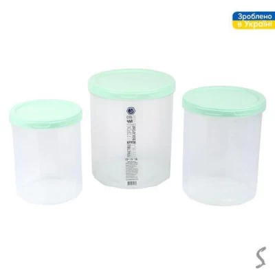 Контейнеры пищевые с резьбой 3пр/наб 1л/1.5л/2л d14*16.5см