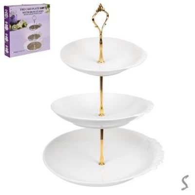 Фруктовница фарфор 3 яруса "Edge" 7"-8"-10"