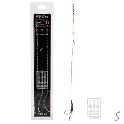 Поводок карповый с бойловым стопором 3шт/уп №6