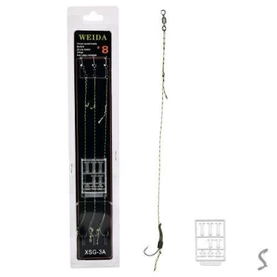 Поводок карповый с бойловым стопором 3шт/уп №8