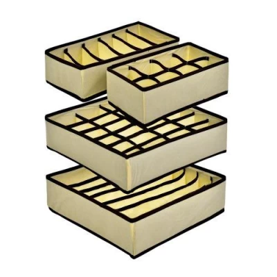 Коробка-органайзер для хранения белья 4пр/наб 32*32*10/32*15*10/28*15*10см