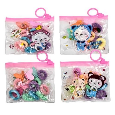 Аксессуары для волос 14шт/наб (10резинок, 4крабика)