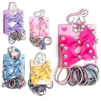 Аксессуары для волос 17пр/наб (15резинок, 2заколки)