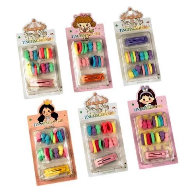 Аксессуары для волос 18пр/наб (16резинок, 2заколки)