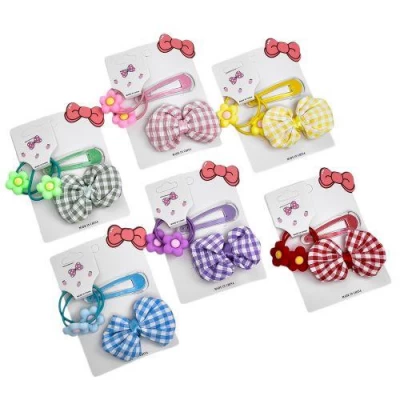 Аксессуары для волос 4пр/наб (2резинки, 2заколки)