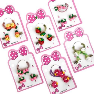 Аксессуары для волос 4шт/наб (2резинки, 2заколки)