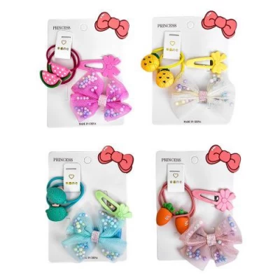 Аксессуары для волос 4шт/наб (2резинки, 2заколки)