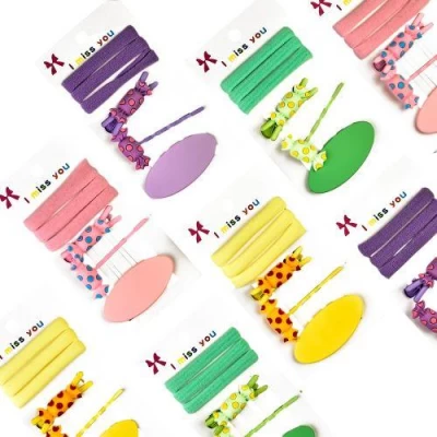 Аксессуары для волос 6шт/наб (3резинки, 3заколки)