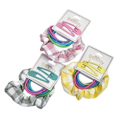 Аксессуары для волос 8пр/наб (6резинок, 2заколки)