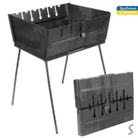 Мангал-чемодан на 6шампуров 37*27*5см (высота ножки 35см)