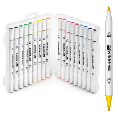 Маркеры двухсторонние белый корпус 18цв