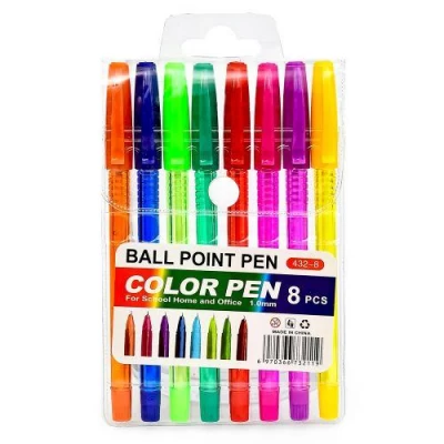 Ручки шариковые 8цв Ручки шариковые 8цв