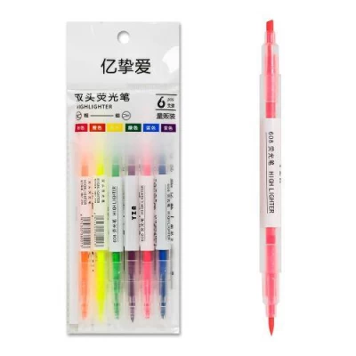 Маркеры текстовыделители двухсторонние 6цв Маркеры текстовыделители двухсторонние 6цв